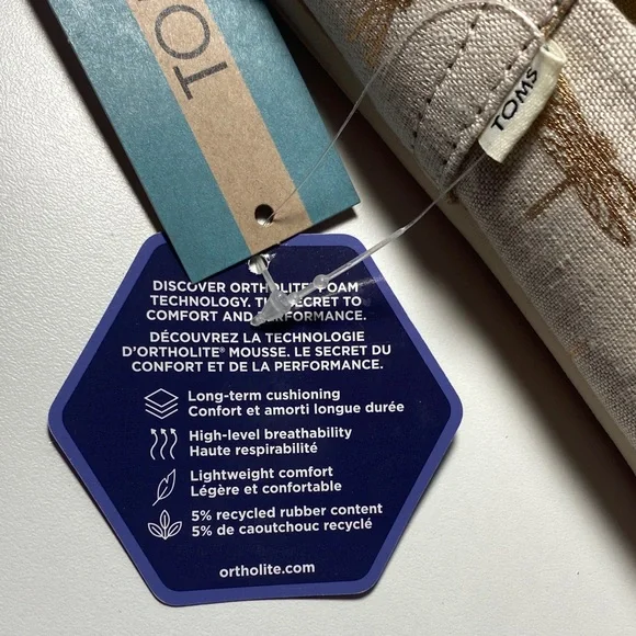 TOMS Women's Alpargata  Beige dragonflies Patterned Flats !!BRAND NEW!! - Picture 8 of 10